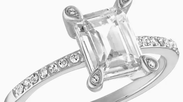 Emerald Cut Forever Silver Stack Ring