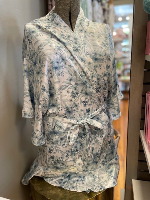 Blue Floral Satin Robe XS/S