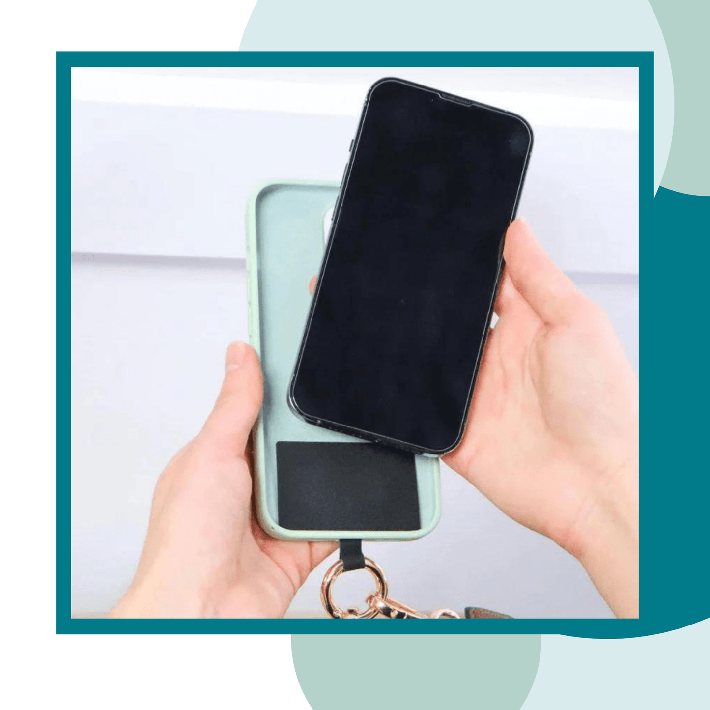 Clip & Go Black Phone Strap & Pouch