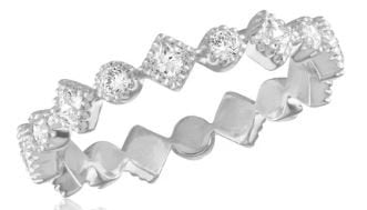 CZ Diamond Infinity Silver Stack Ring
