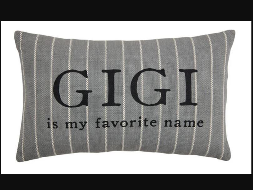 Grandma Name Striped Pillow