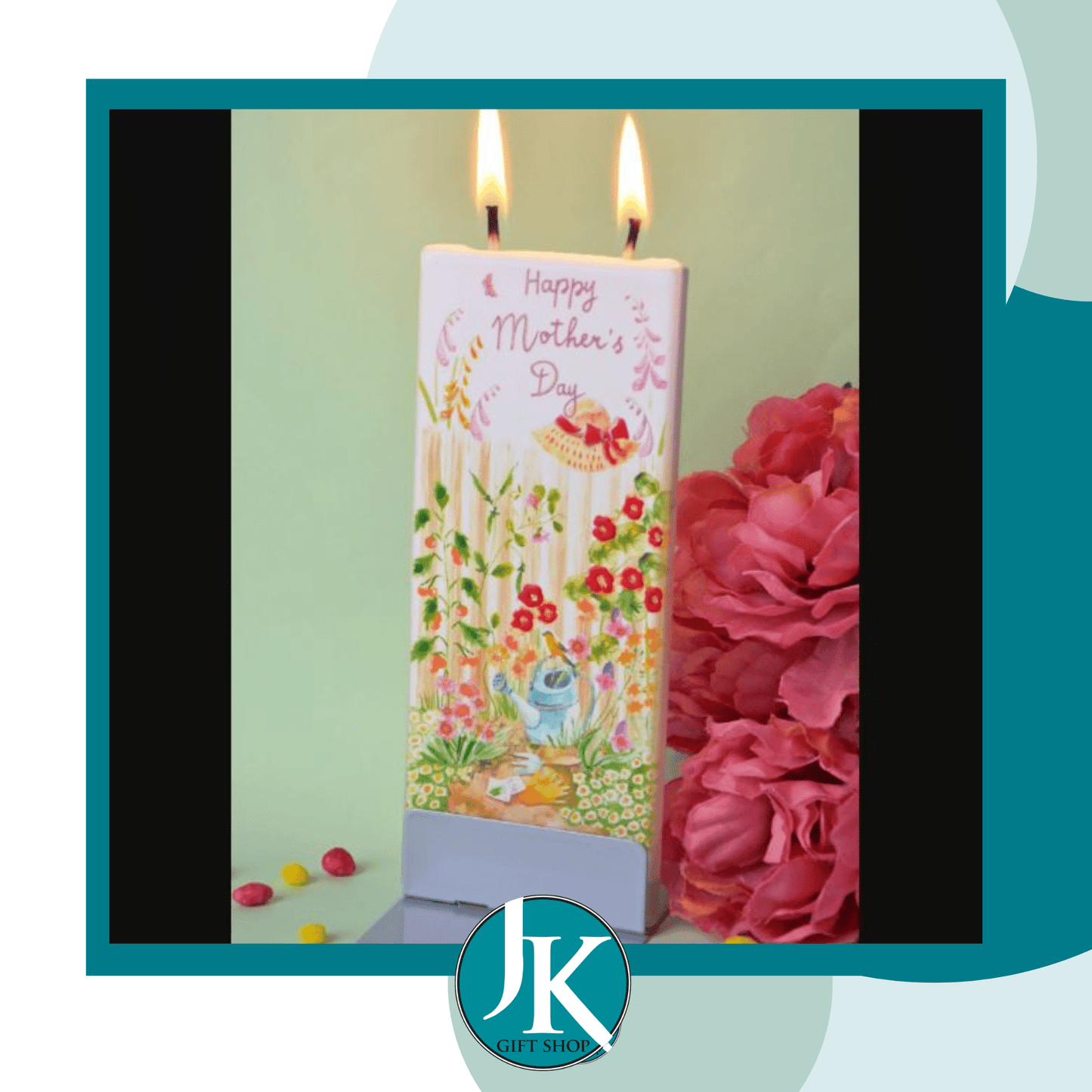 Happy Mother's Day Floral Garden Flat Candle