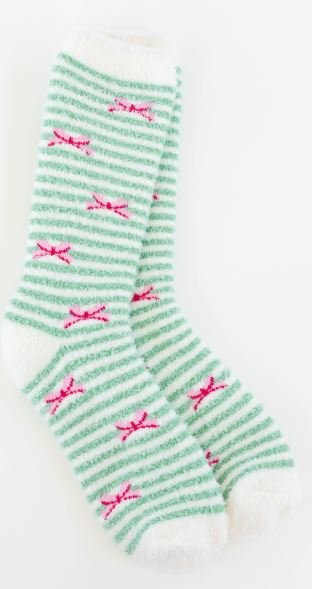 Holiday Bow Cozy Crew Socks