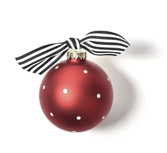 Meow Red Cat Glass Ornament back