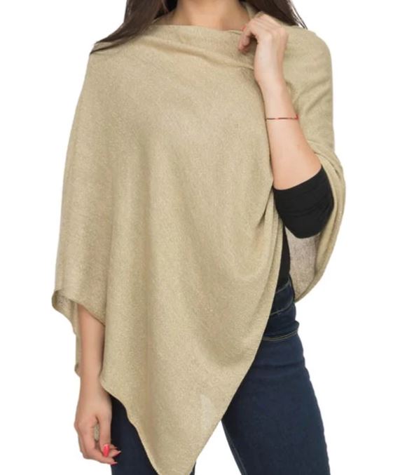 Metallic Gold Bamboo Poncho