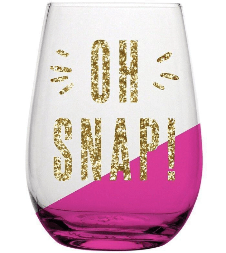 Oh Snap Stemless Wine Glass