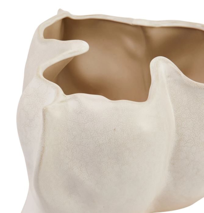 Organic Stoneware Vase Matte Cream