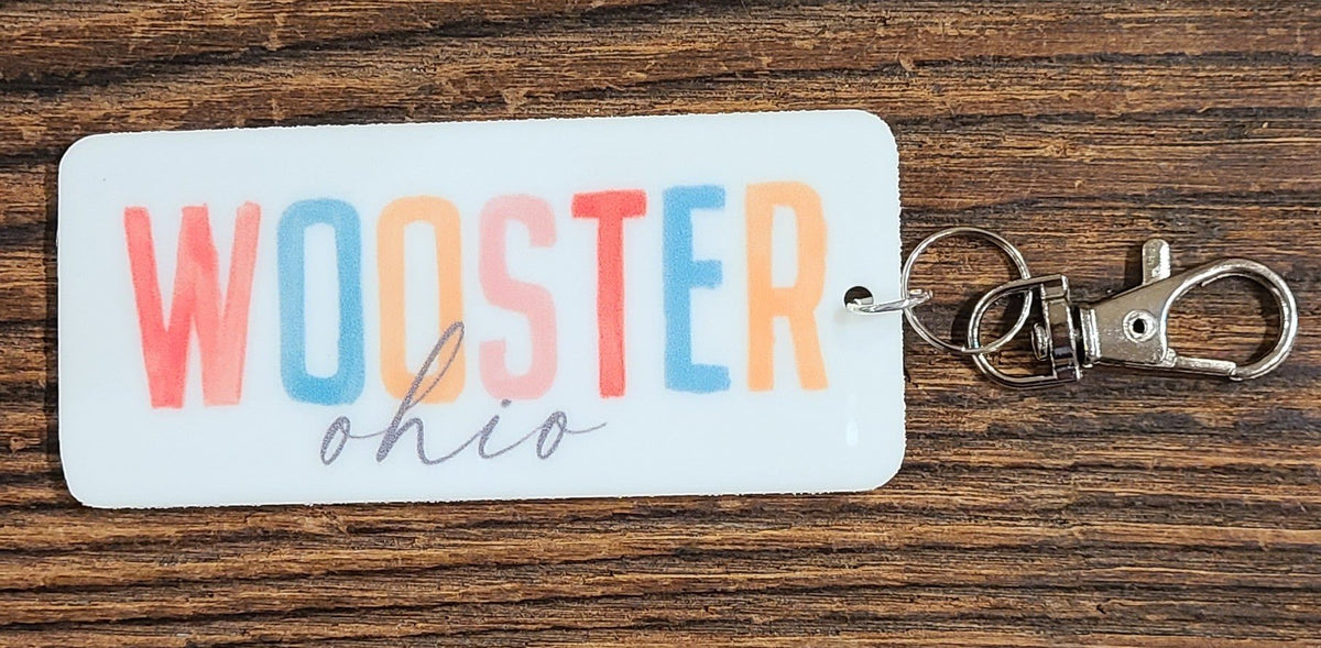 Watercolor Key Chain Wooster