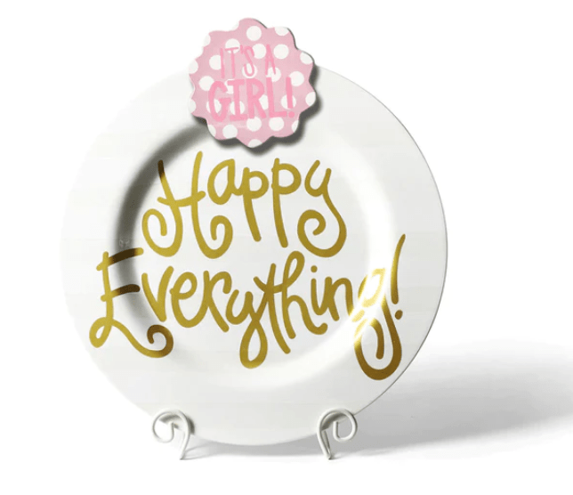 White Stripe Big Happy Everything Round Platter