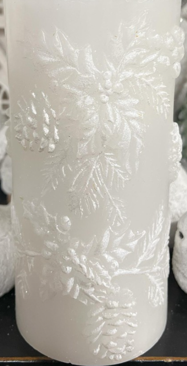 White Cone & Leaf Fountain Candle