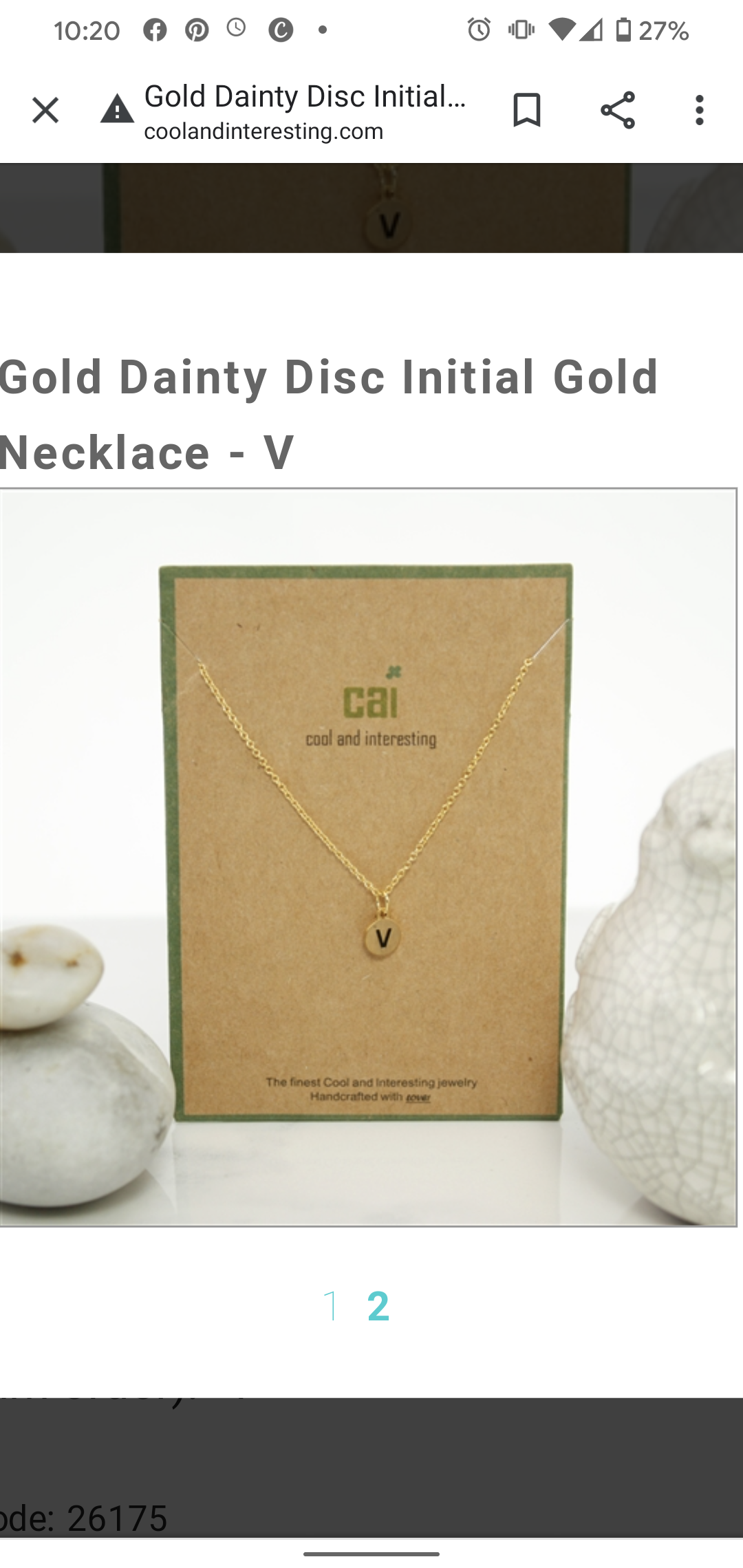 Initial Necklace Gold Disc- All Available Letters