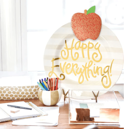 Apple Big Attachment Happy Everything on Round Platter- JK Gift Shop Ohio