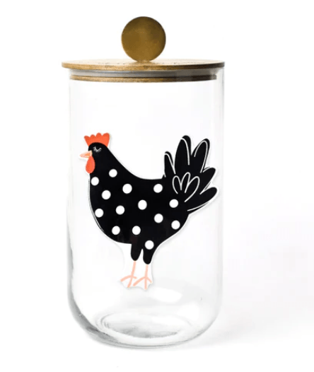Big Wooden Lid Happy Everything Glass Jar