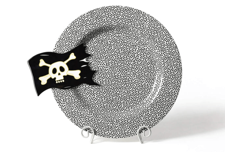 Black Small Dot Big Entertaining Round Platter