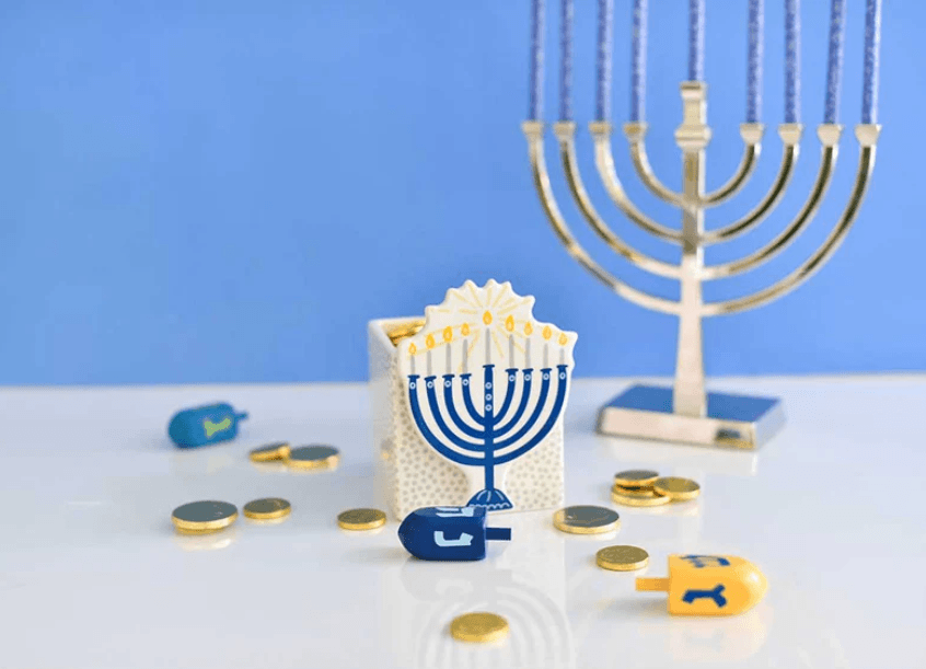 Blue Menorah Mini Happy Everything Attachment