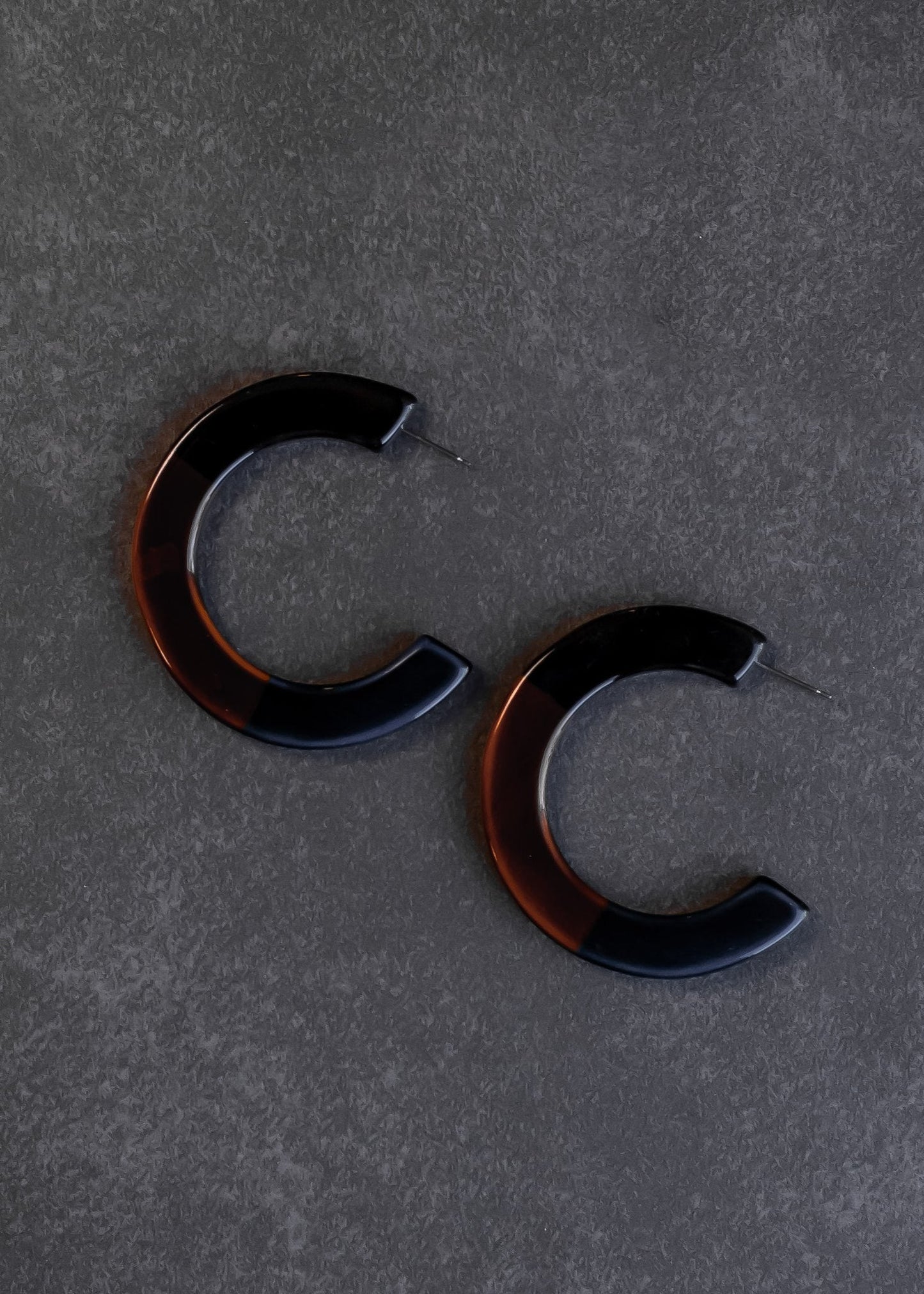 Blue Orange Acrylic Hoop Earrings