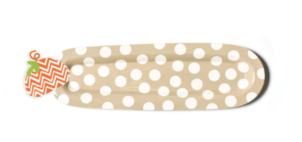 Chevron Pumpkin Mini Attachment Happy Everything on serving platter