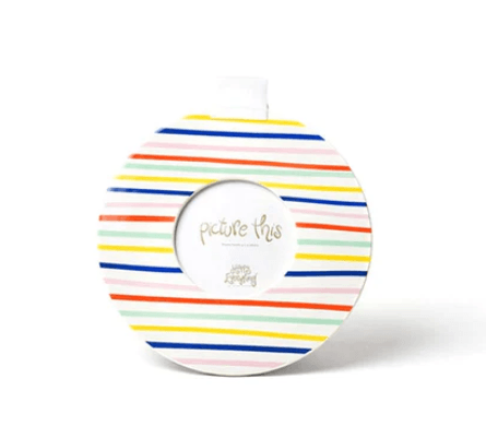 Happy Line Up Medium Stripe Mini Round Frame Happy Everything
