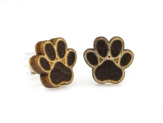 Paw Print Post Earrings