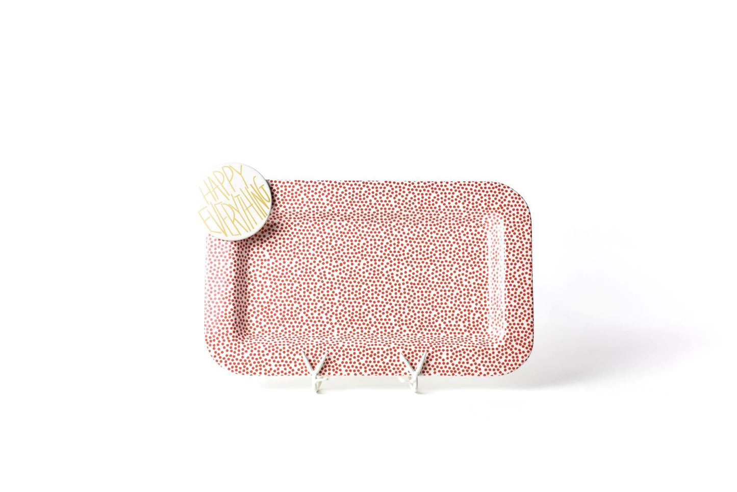 Red Small Dot Mini Entertaining Rectangle Platter Happy Everything