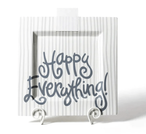 Stone Stripe Happy Everything Big Square Platter