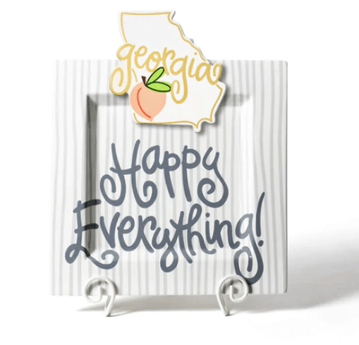 Stone Stripe Happy Everything Big Square Platter