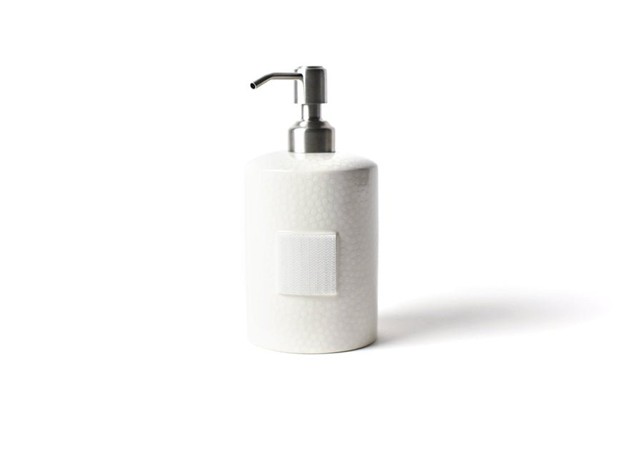 White Small Dot Mini Cylinder Soap Pump Happy Everything