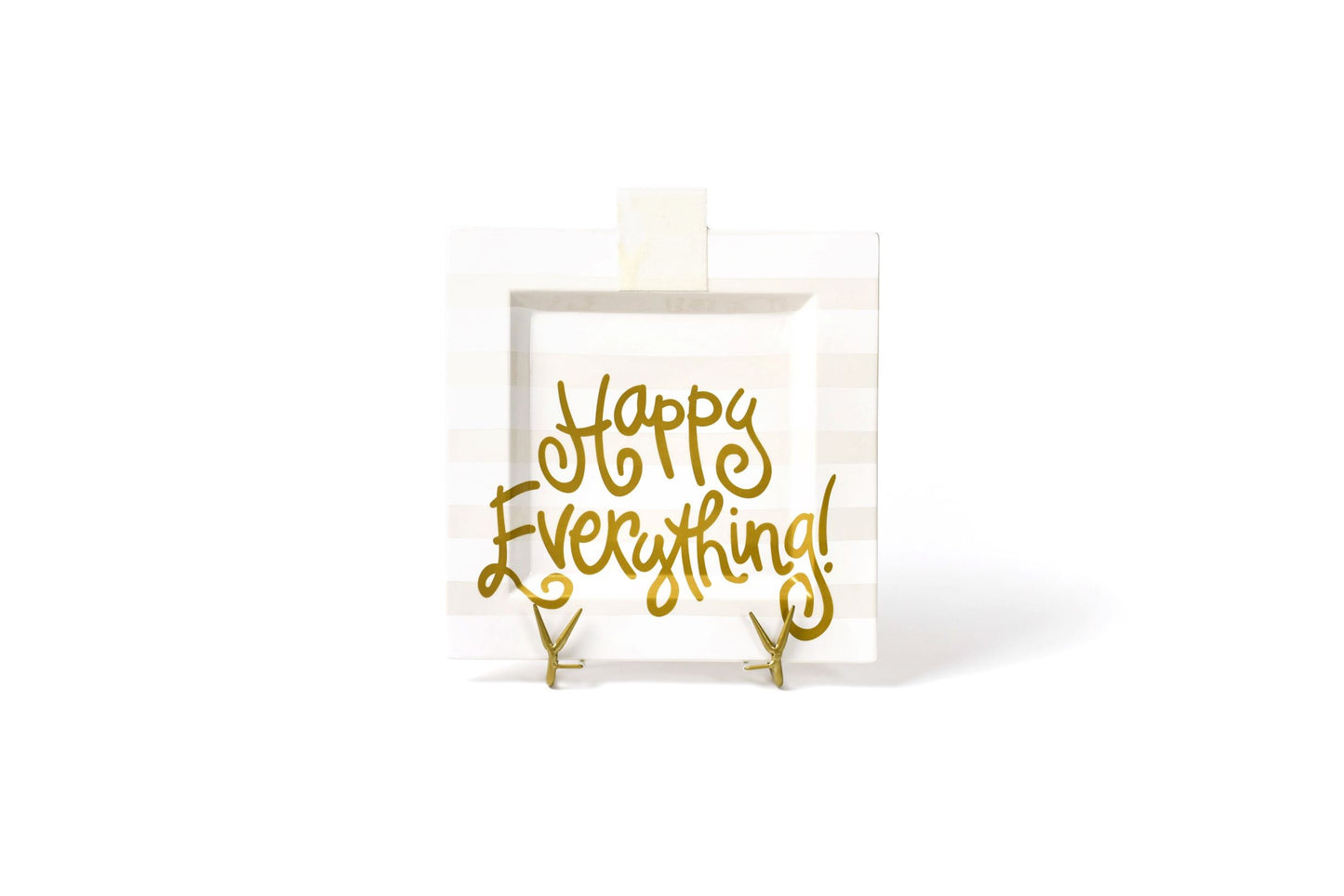 White Stripe Big Happy Everything Square Platter