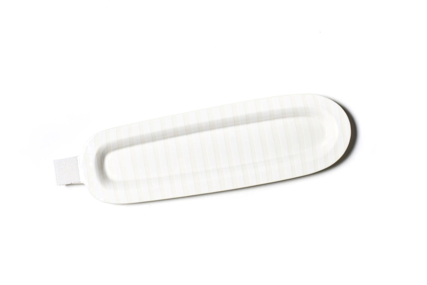 White Stripe Mini Entertaining Skinny Oval Platter Happy Everything