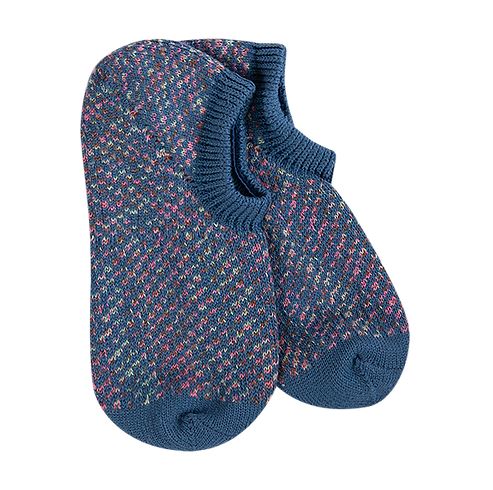 Women's Check No Show Socks in Blue