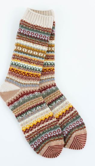 Oatmeal Nordic Weekend Crew Socks