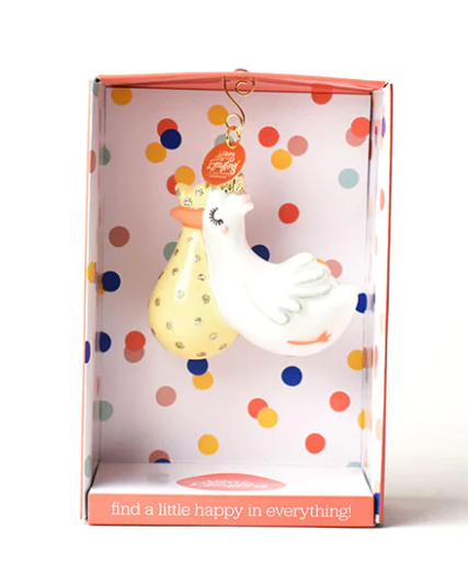 Flying Stork Shaped Ornament in packaging