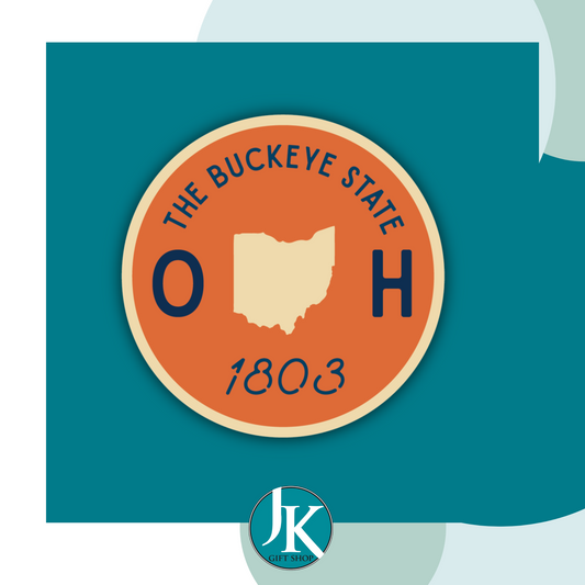 Ohio Buckeye Orange Round Sticker