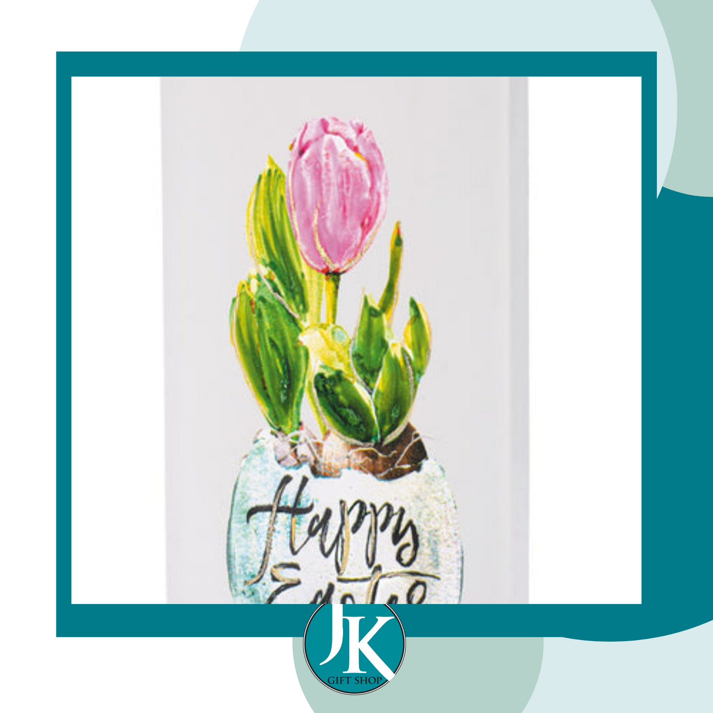 Happy Easter Tulip Flat Candle
