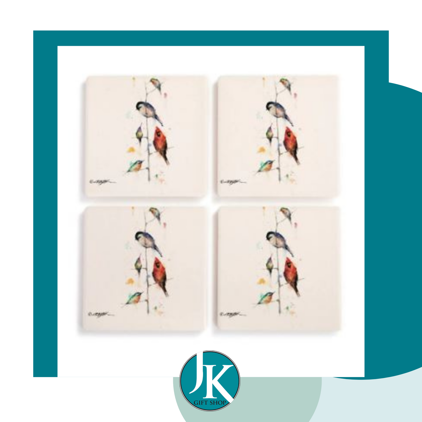 Wooster Birds on a Branch Coaster Set