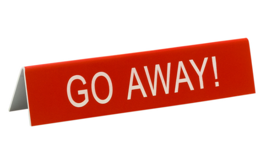Go Away! Red Tent Sign