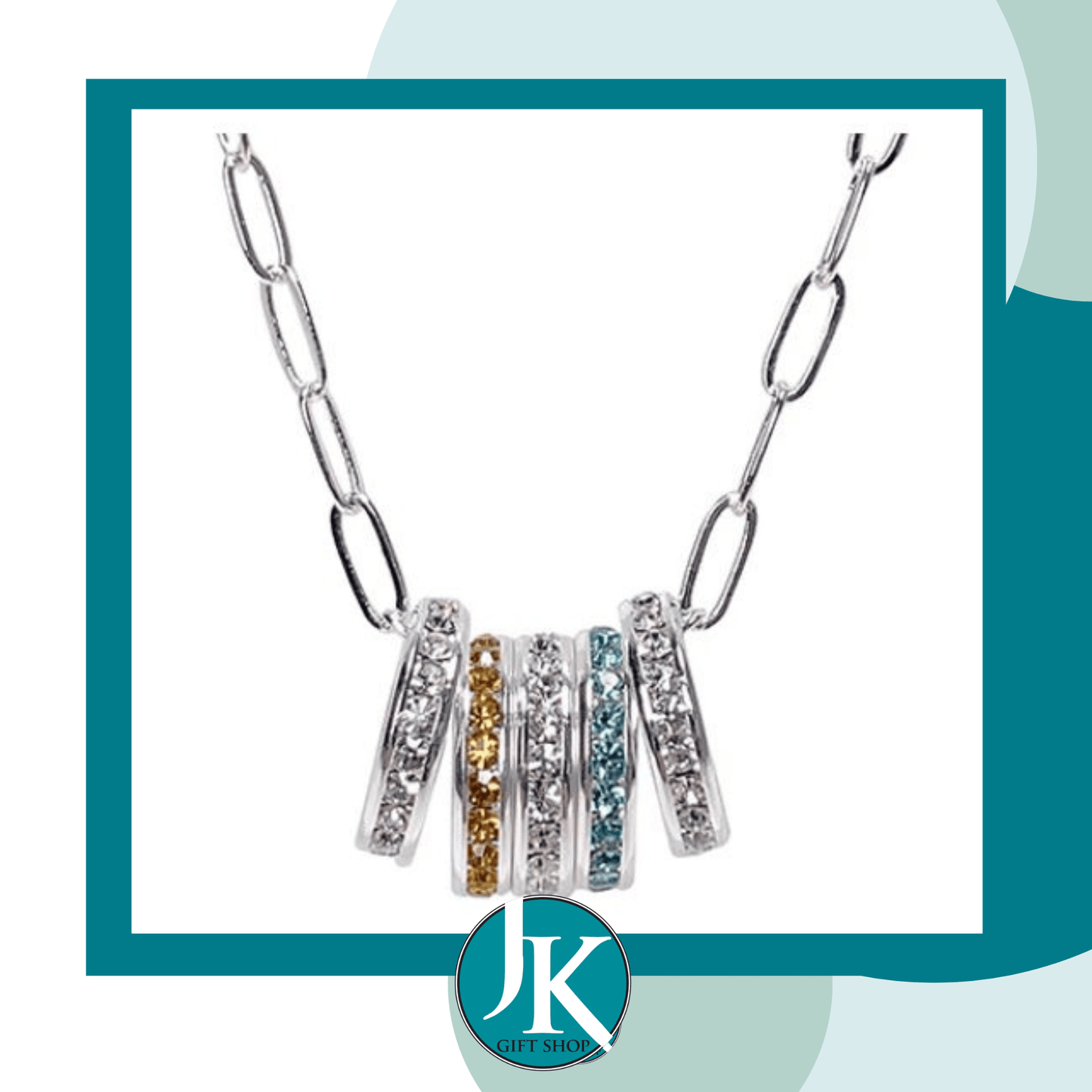 Birthstone Paperclip Necklace 20"