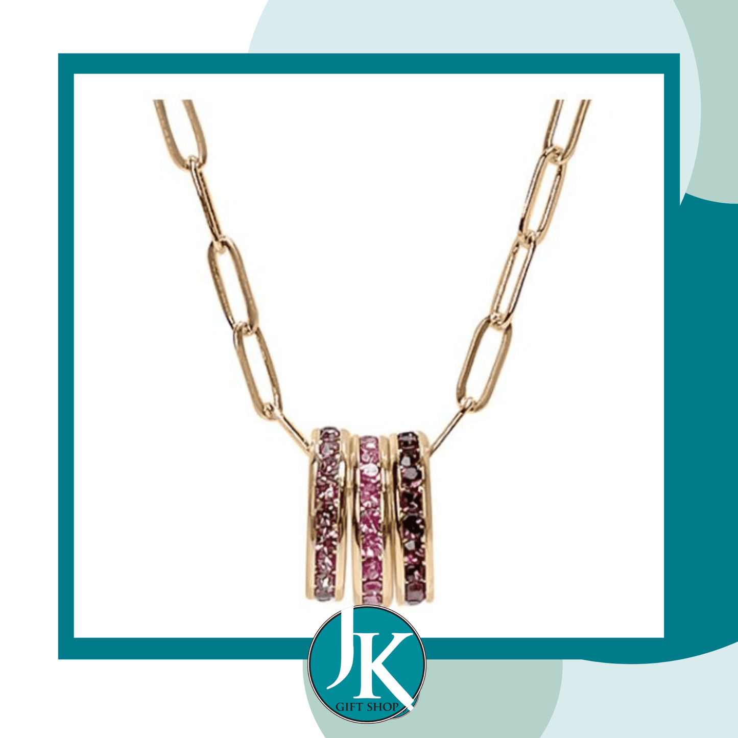 Birthstone Paperclip Necklace 20"