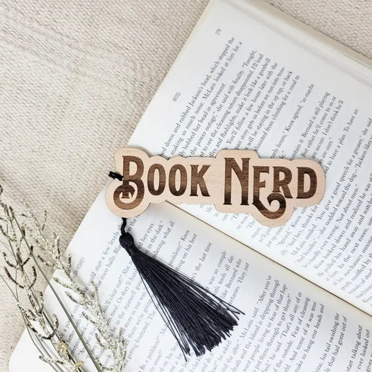 Book Nerd Wooden Bookmark