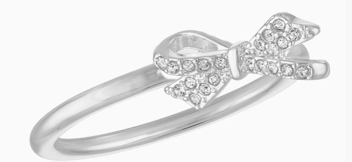 CZ Bow Silver Stack Ring