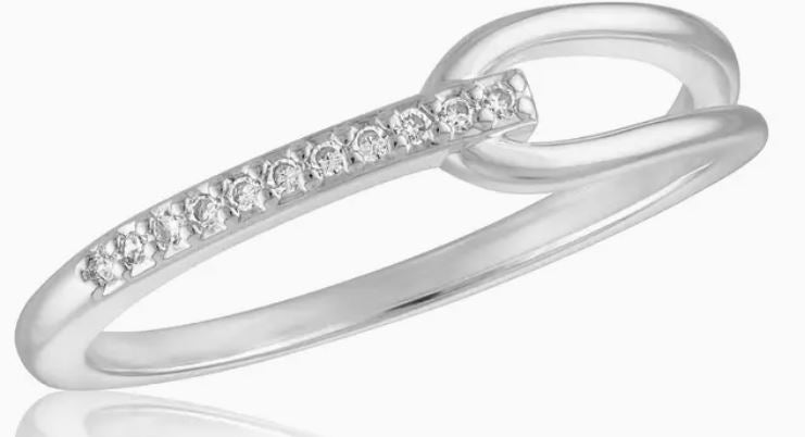 CZ Loop Silver Stack Ring