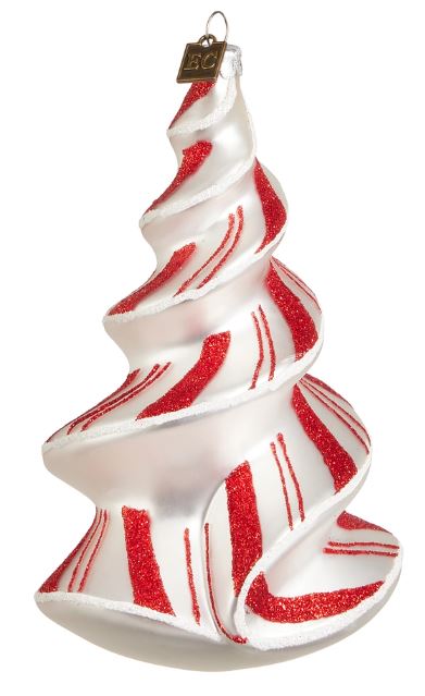 Glass Candy Cane Spiral Tree Ornament