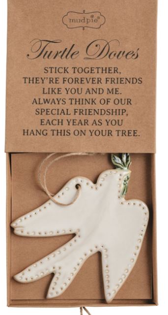 Ivory Turtle Dove Boxed Ornament