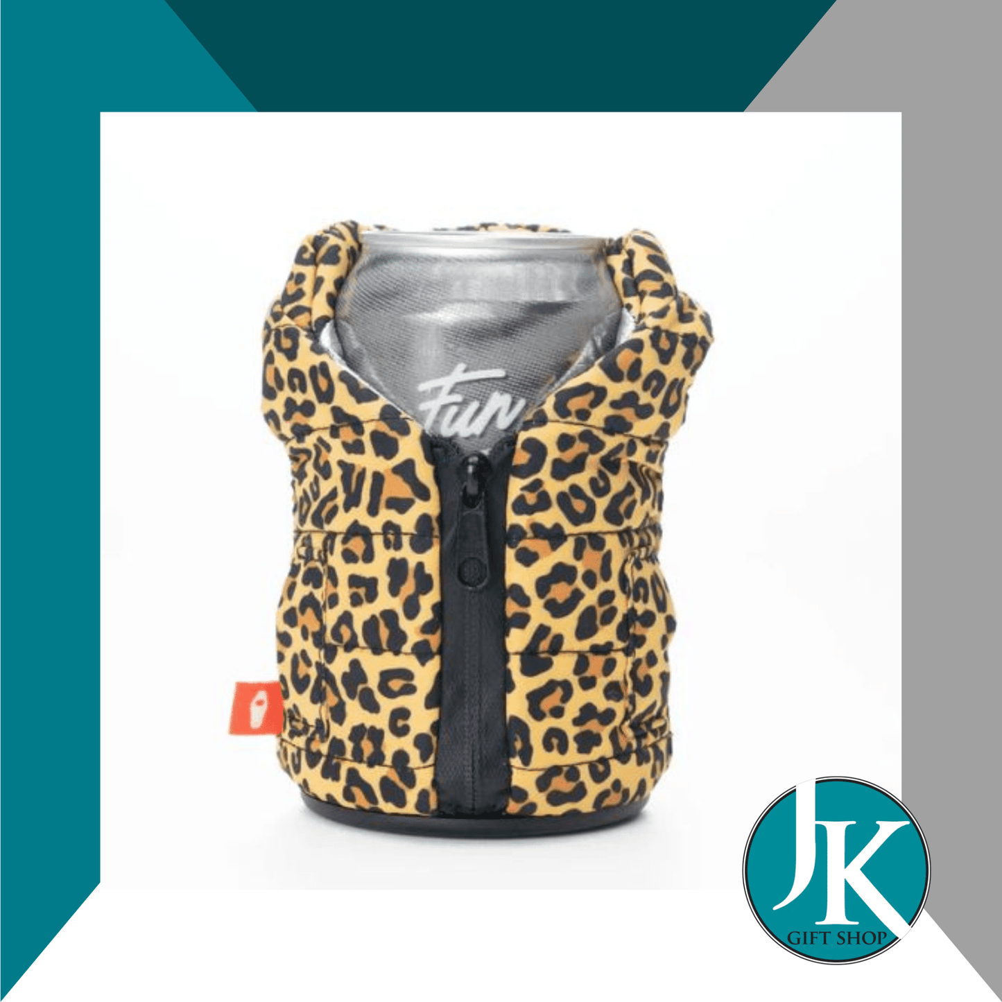 Leopard Puffy Vest Can Cooler
