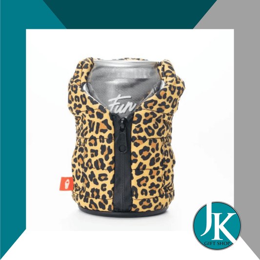 Leopard Puffy Vest Can Cooler