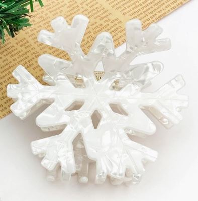 Pearlized Snowflake Hair Clip