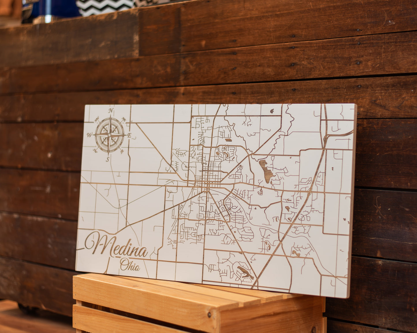 Medina OH Wooden Street Map MED