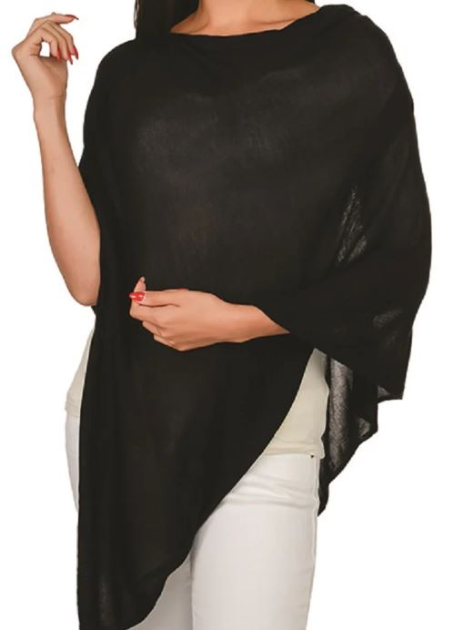Metallic Black Bamboo Poncho