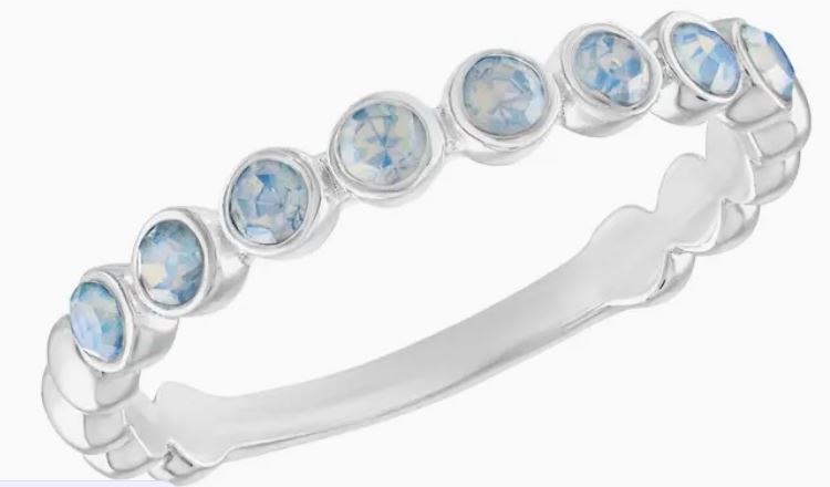 Opalescence Infinity Silver Stack Ring