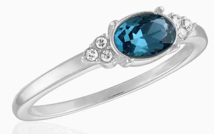 Oval Montana Blue Silver Stack Ring
